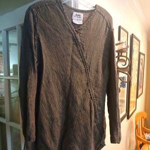 Flax Textured  Long Sleeve Tunic Top